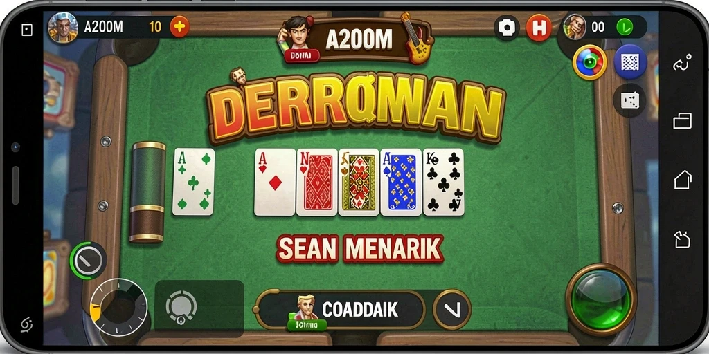 Screenshot A200M menampilkan gameplay Domino yang seru dan interaktif.