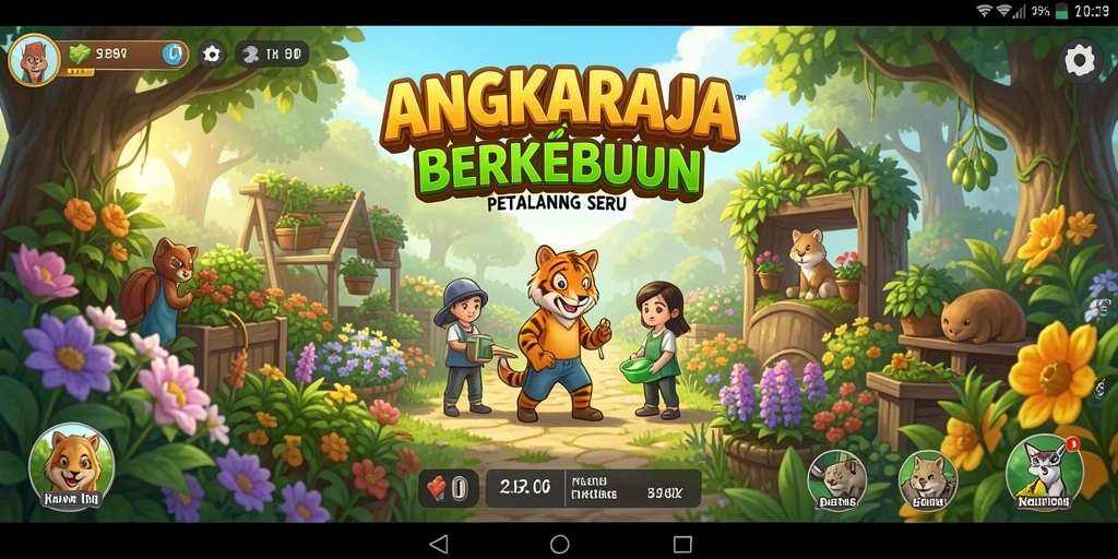 Screenshot ANGKARAJA menampilkan gameplay berkebun yang menarik.