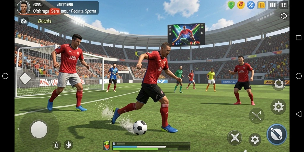Tampilan aksi seru dalam game olahraga API66.