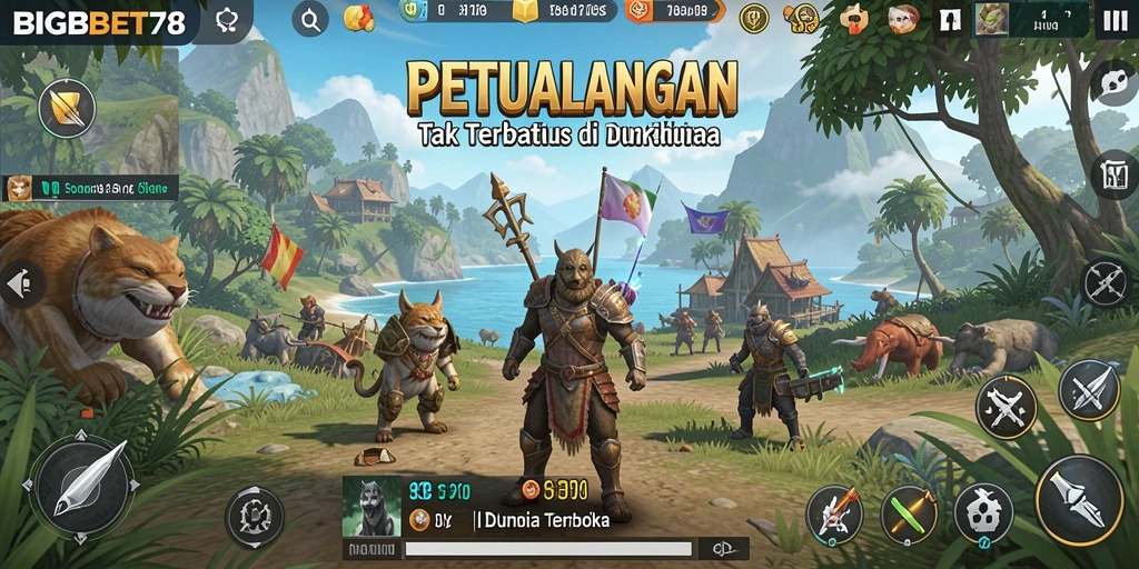 Screenshot menampilkan aksi fantastis dalam petualangan Open World.