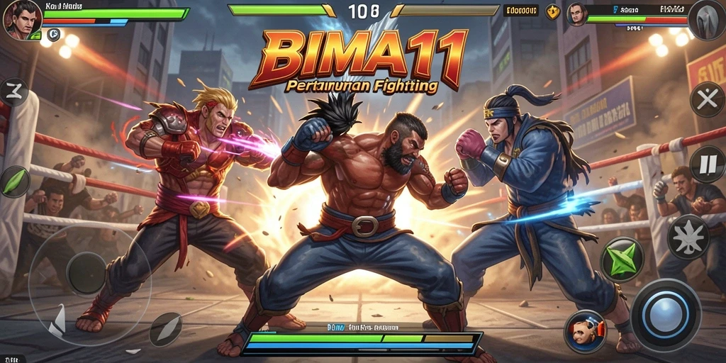 Screenshot utama BIMA11 menampilkan aksi pertarungan yang mendebarkan.