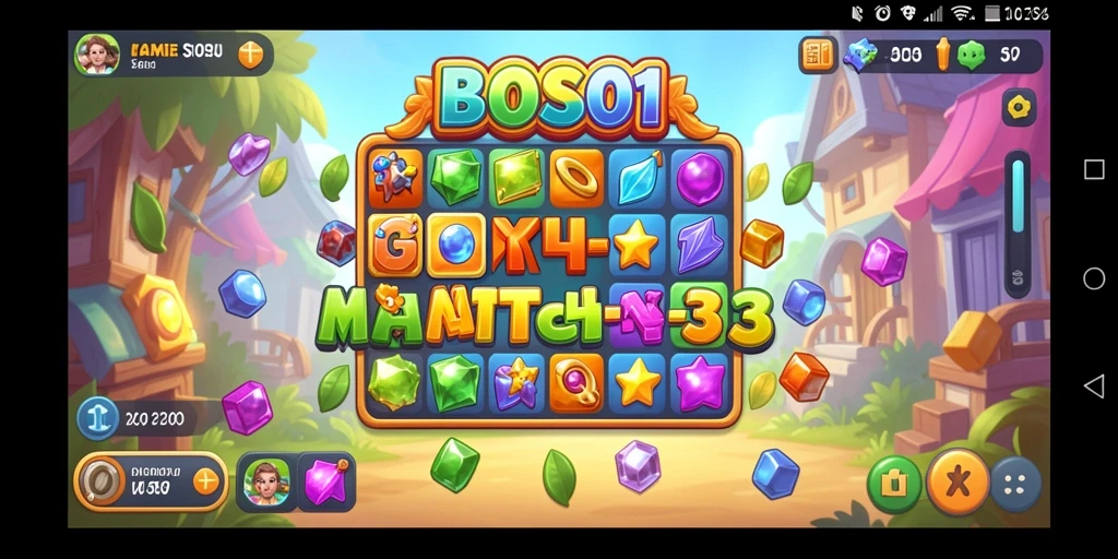 Tampilan gameplay BOS01 yang penuh warna dan menantang.