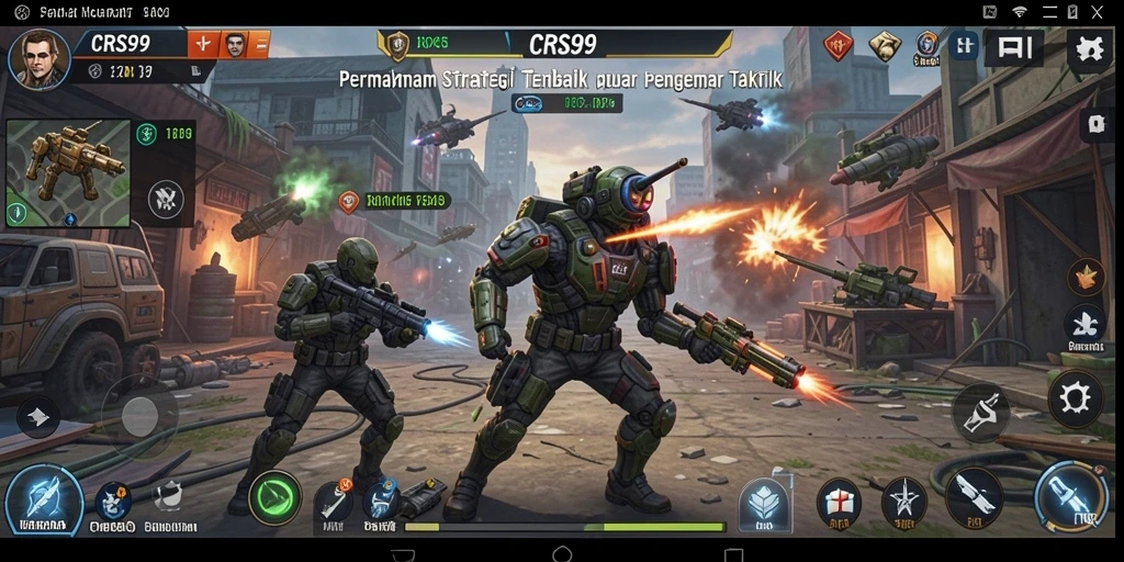 Tampilan gameplay CRS99 yang mendebarkan dengan pertempuran strategis.