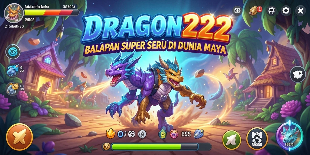 Tampilan gameplay menegangkan dari DRAGON222 saat balapan.