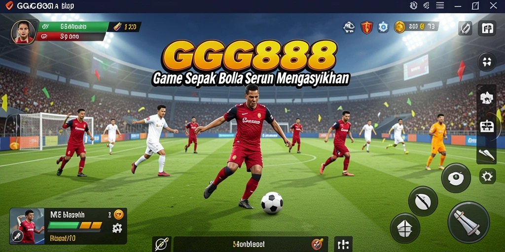 Tampilan gameplay GGG888 yang mendebarkan saat pertandingan sepak bola.