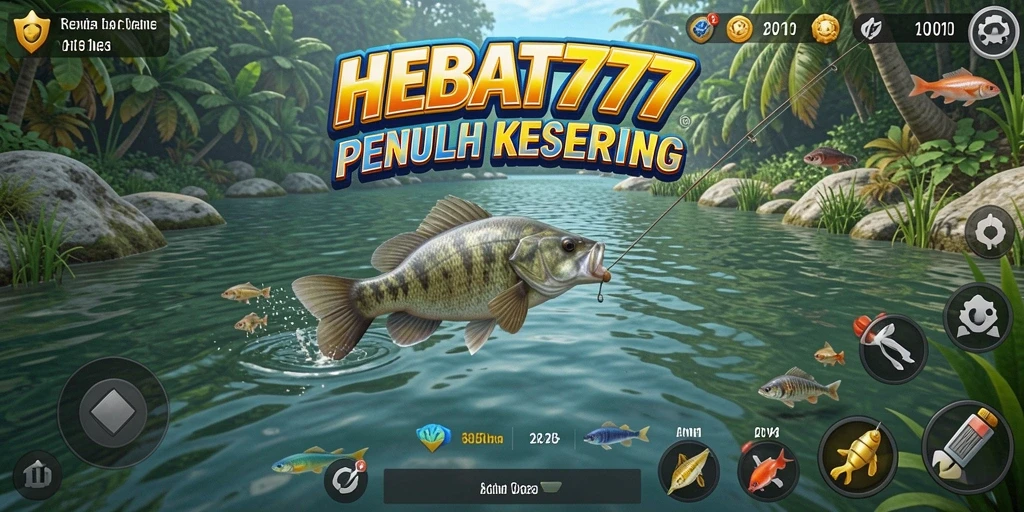 Screenshot gameplay HEBAT777 menunjukkan aksi memancing yang mendebarkan.