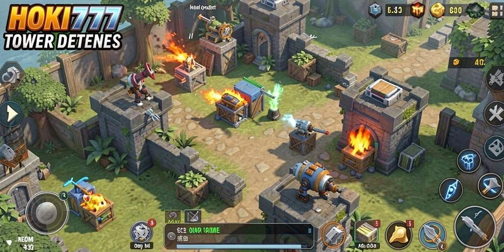 Screenshot HOKI777 menampilkan aksi seru dalam game Tower Defense.