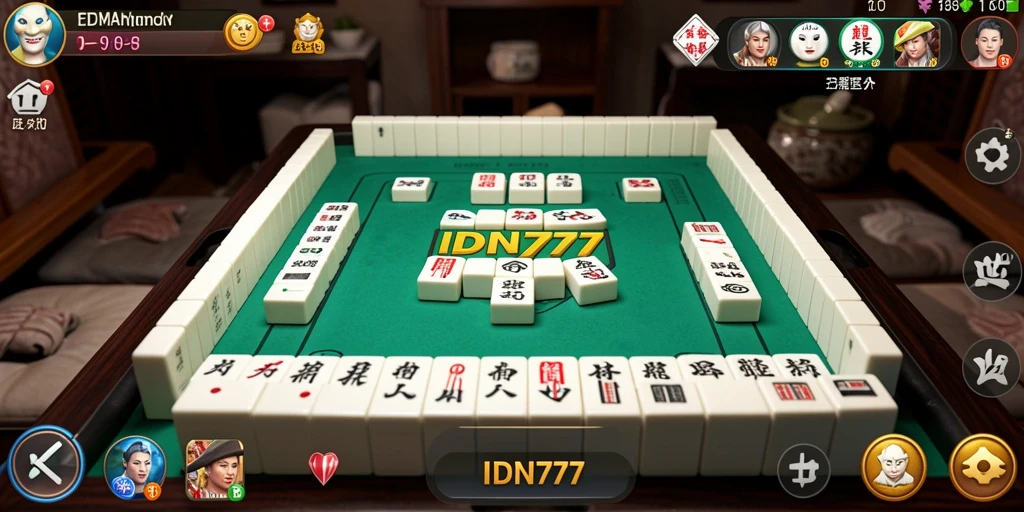 Tampilan gameplay menantang dalam IDN777 Mahjong.