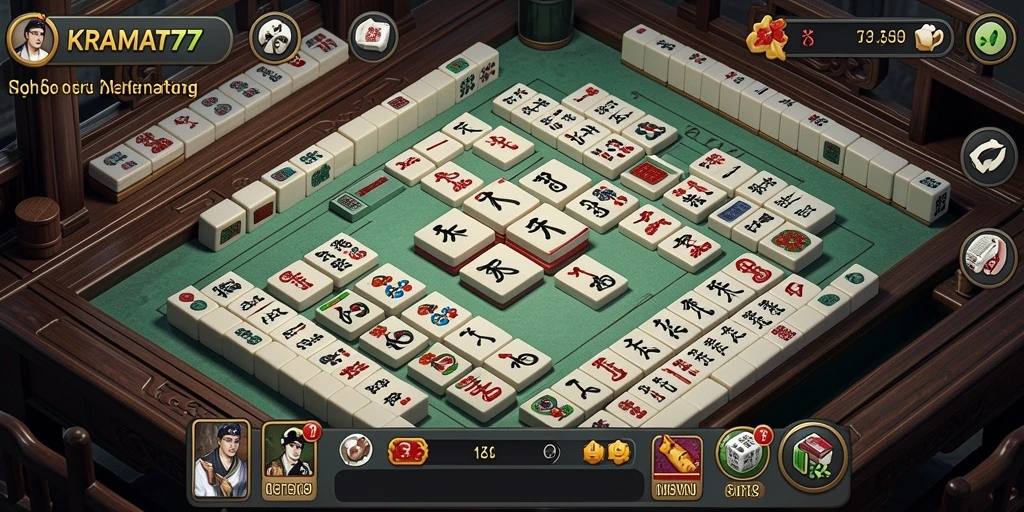 Screenshot gameplay KRAMAT77 yang menampilkan keseruan Mahjong.