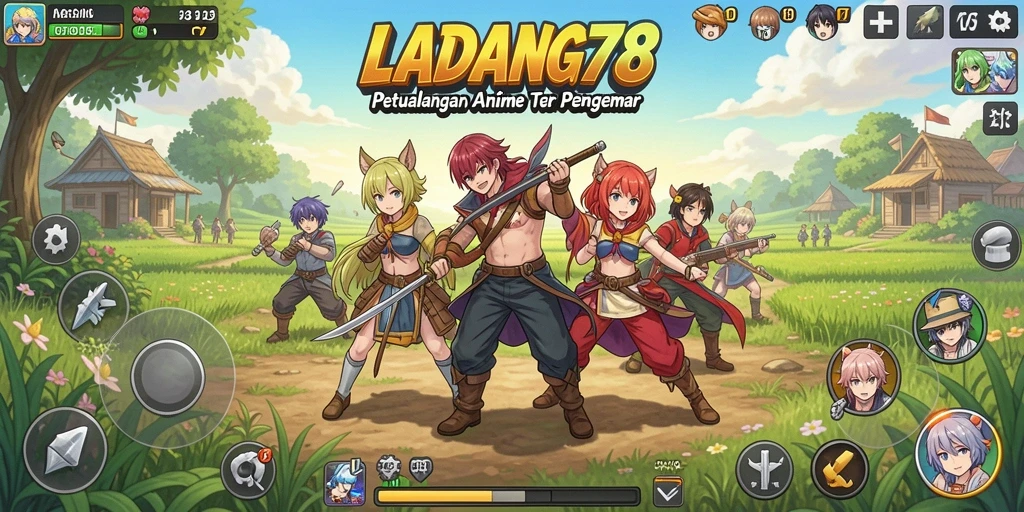 Screenshot LADANG78 menampilkan momen aksi seru dalam dunia anime.