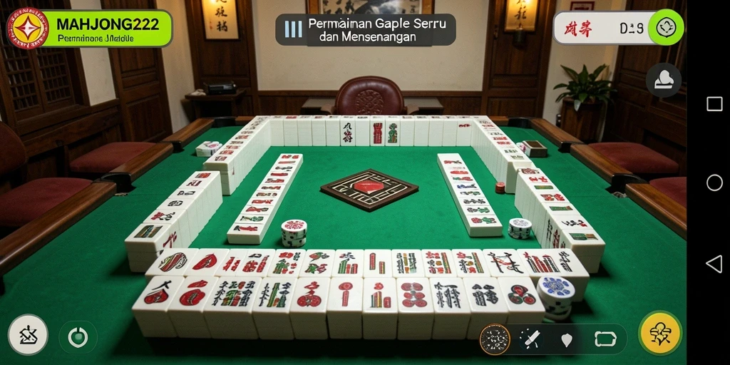 Screenshot gameplay MAHJONG222 menampilkan aksi seru permainan Gaple.