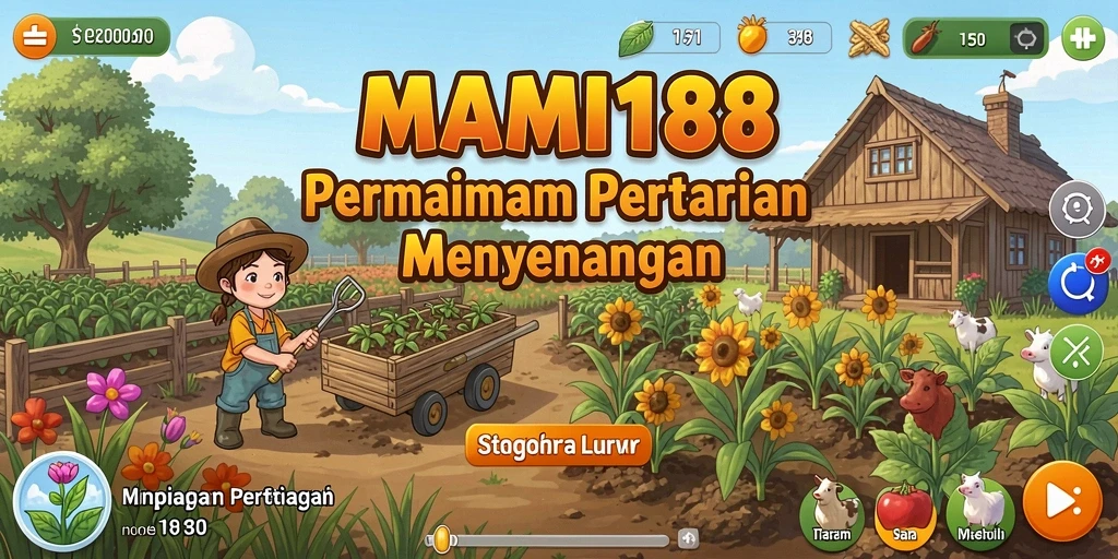 Tampilan gameplay MAMI188 dengan lahan pertanian yang hijau dan subur.