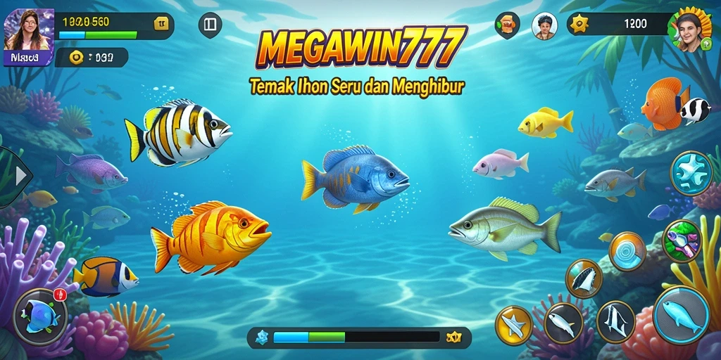 Screenshot gameplay MEGAWIN777 menampilkan aksi menangkap ikan yang seru.