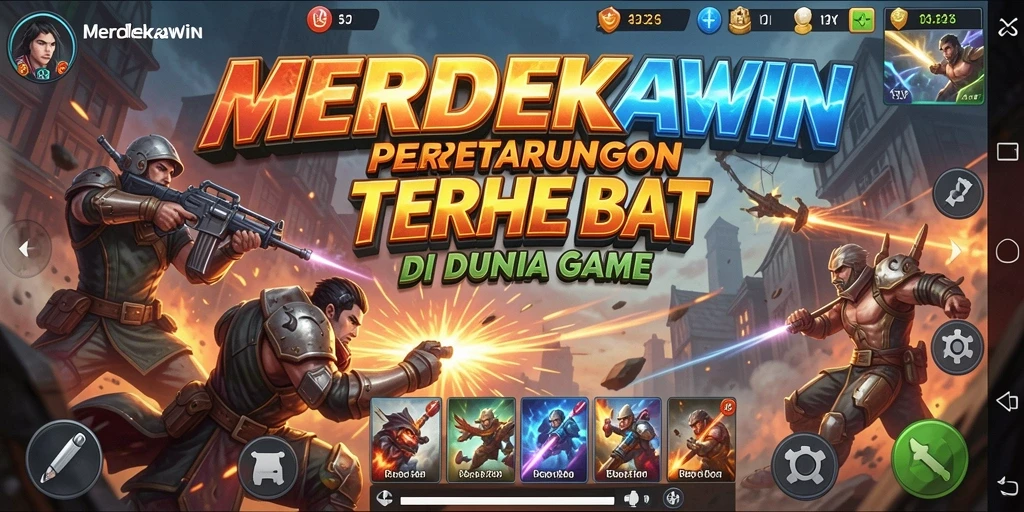 Tampilan gameplay dinamis dalam game Fighting MERDEKAWIN.