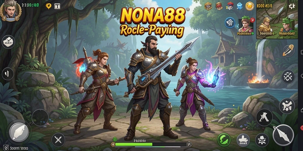 Tangkapan layar permainan NONA88 memperlihatkan pertarungan ARPG yang mendebarkan.