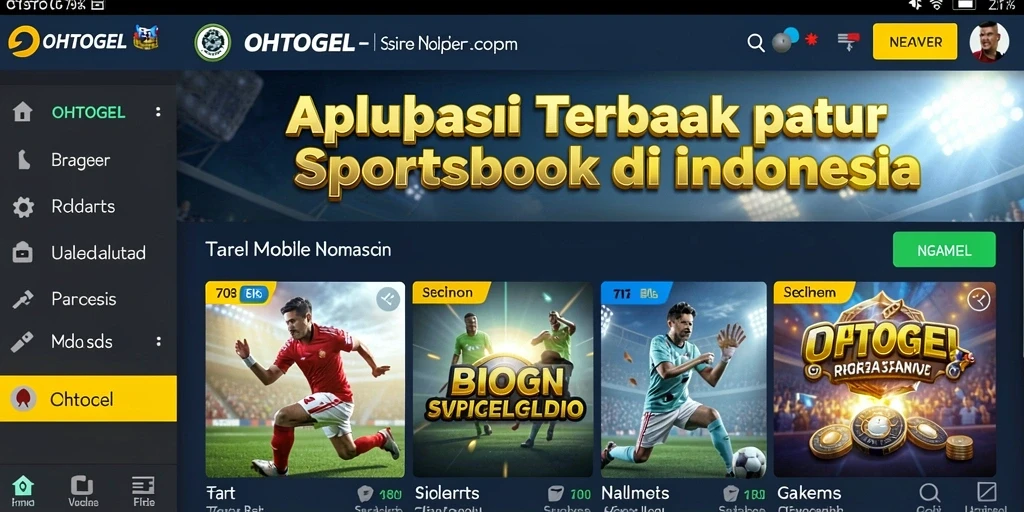 Screenshot OHTOGEL menunjukkan antarmuka sportsbook yang menarik dan fungsional.