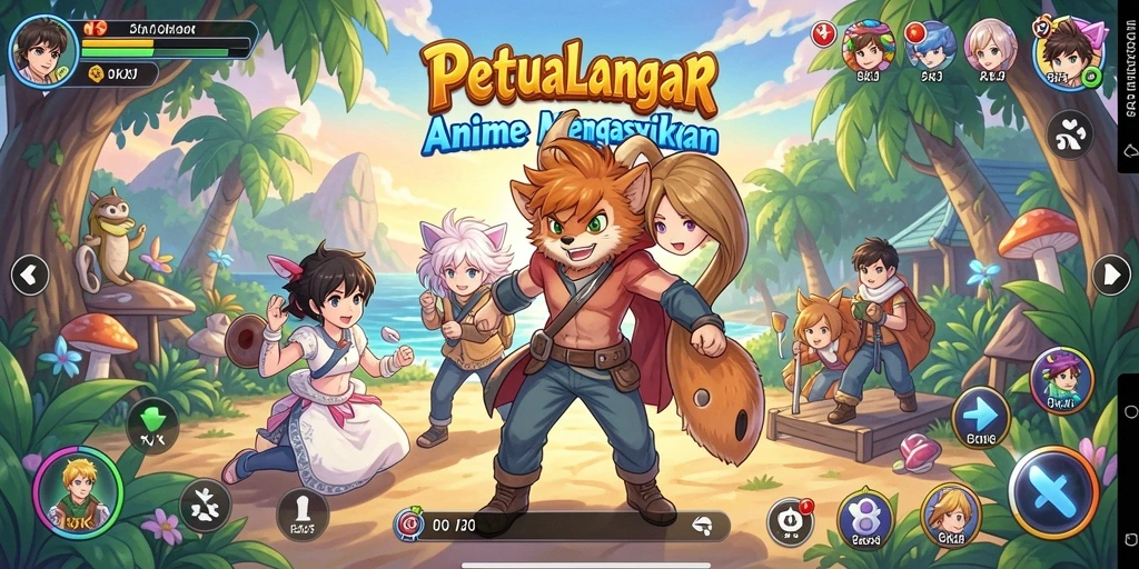 Tampilan gameplay <strong>OKJK</strong> yang menggugah selera dari dunia anime.