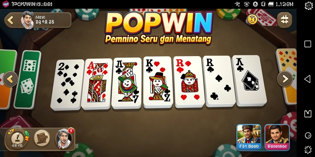 Tampilan gameplay Domino yang seru dan interaktif di POPWIN.