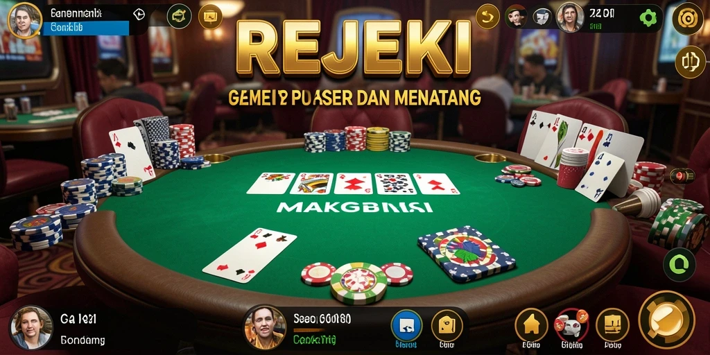 Gameplay seru dan menantang dalam REJEKI, game Poker terbaik.