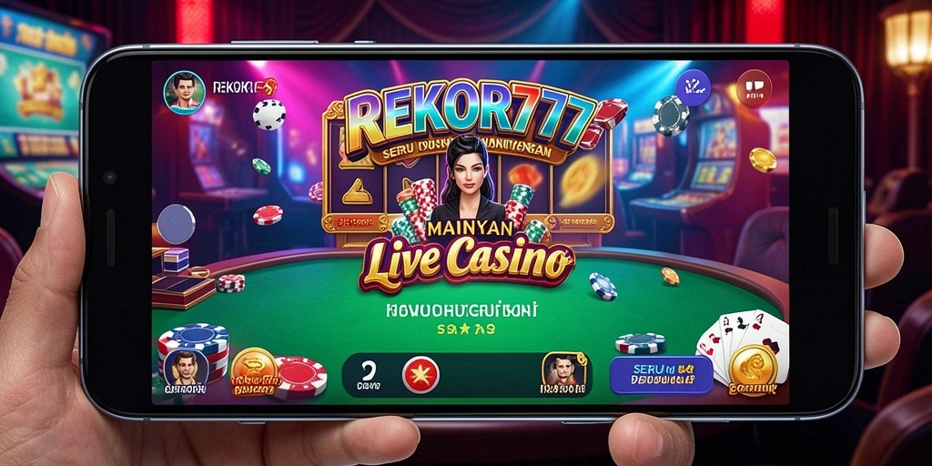 Screenshot gameplay Live Casino REKOR777 menunjukkan dealer yang ramah dan permainan yang menegangkan.