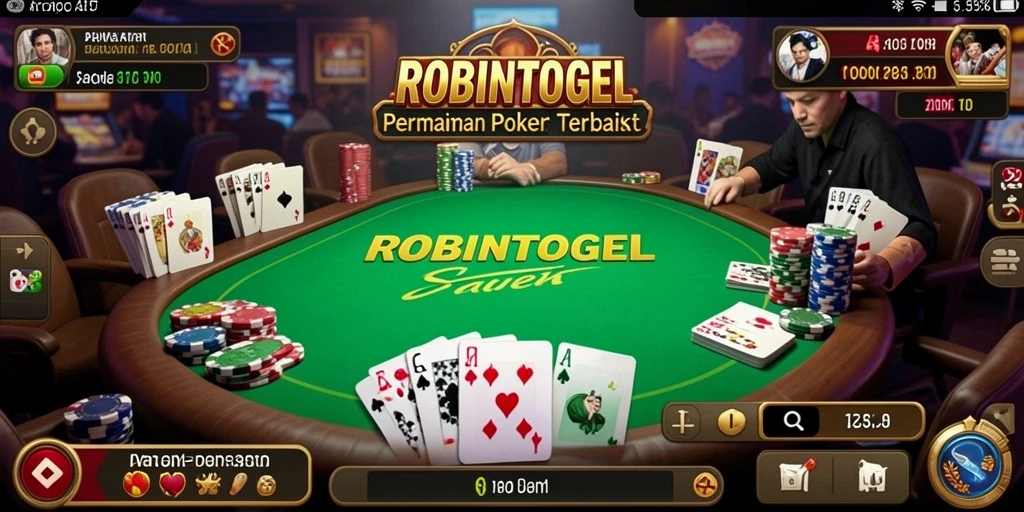 Screenshot gameplay ROBINTOGEL yang menampilkan momen seru permainan Poker.