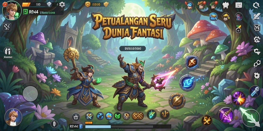Tampilan gameplay mendebarkan dari RR44 di dunia petualangan.