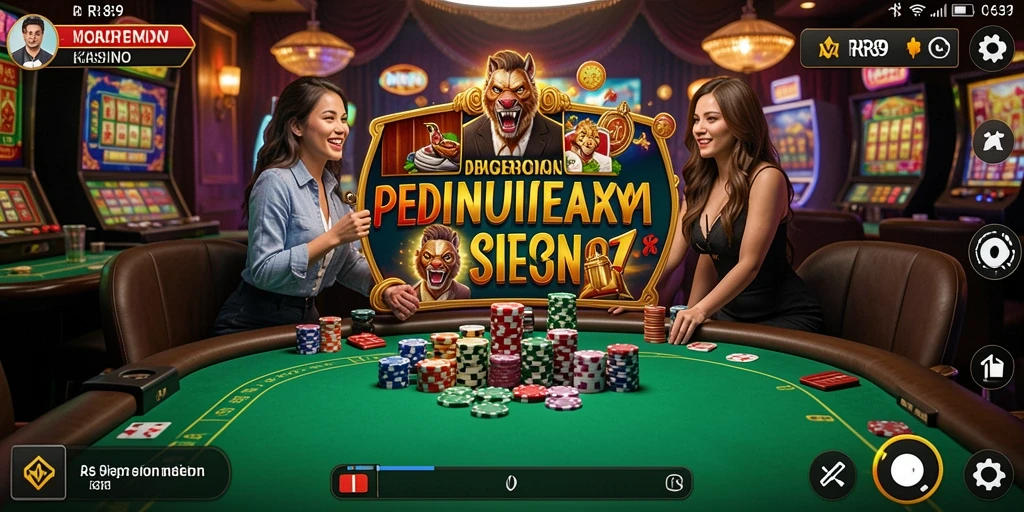 Screenshot gameplay RR89 menampilkan suasana kasino yang mengasyikkan.