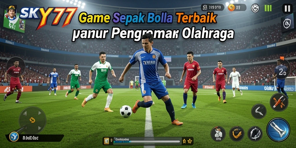 Tangkapan layar dari <strong>SKY77</strong> menampilkan momen seru dalam permainan sepak bola.
