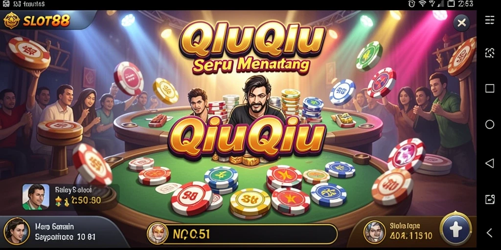 Tangkapan layar menunjukkan aksi seru dalam permainan QiuQiu SLOT88.