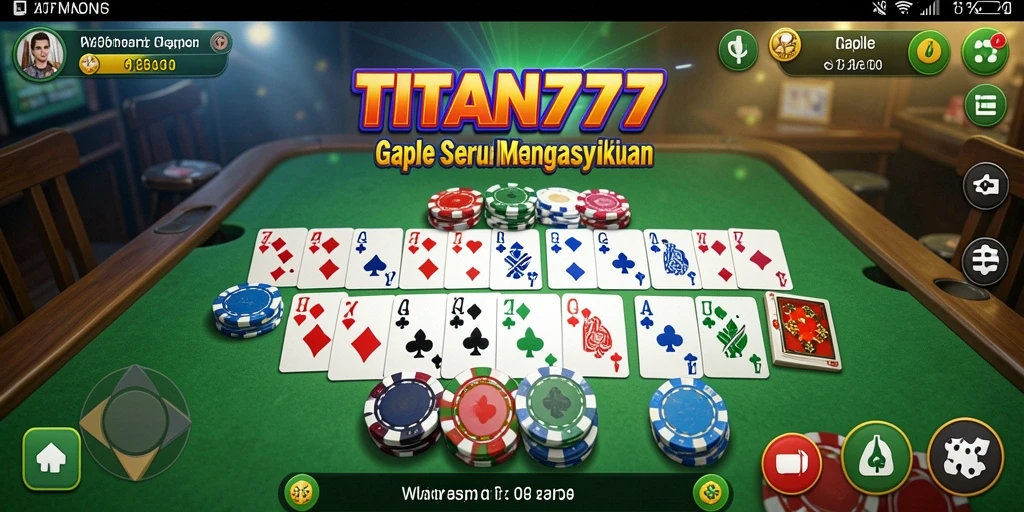 Tampilan gameplay yang menarik dalam TITAN777 saat bermain Gaple.
