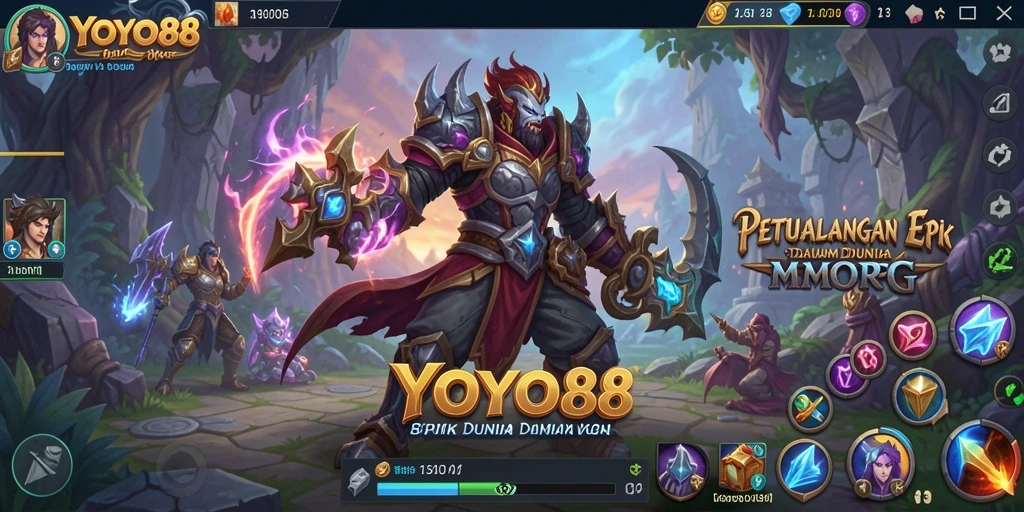 Tampilan gameplay menarik di dalam dunia MMORPG yang luas.